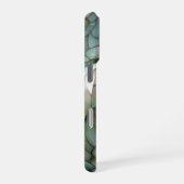 緑のドラゴンフェイクステンドグラス iPhoneケース (右側面)