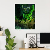 緑のドラゴンポスター ポスター (ホームオフィス)