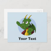 緑のドラゴン漫画はがき ポストカード (正面/裏面)