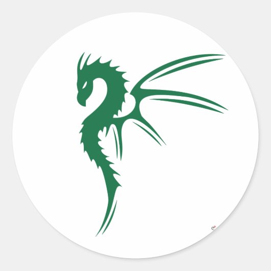 緑のドラゴン王 ラウンドシール (正面)