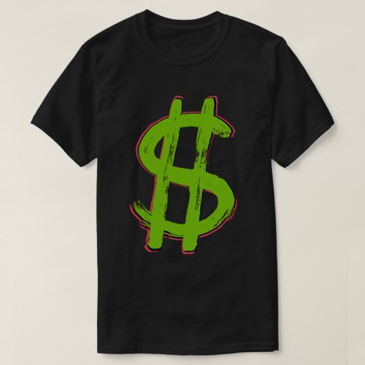緑のドル記号 Tシャツ (デザイン正面)