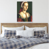 緑のドレスと赤い帽子の女性 キャンバスプリント (インサイチュ (寝室))