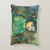 緑のドレスを着た少女 アクセントクッション (裏面(縦))