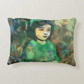 緑のドレスを着た少女 アクセントクッション (裏面)