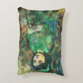 緑のドレスを着た少女 アクセントクッション (裏面(縦))
