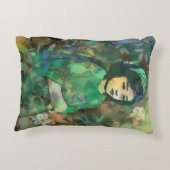 緑のドレスを着た少女 アクセントクッション (裏面)