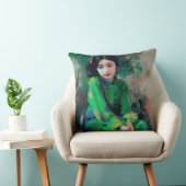 緑のドレスを着た少女 クッション (椅子)