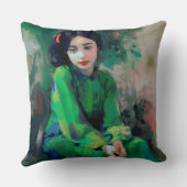 緑のドレスを着た少女 クッション (裏面)