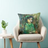 緑のドレスを着た少女 クッション (椅子)