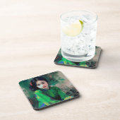 緑のドレスを着た少女 コースター (右側)