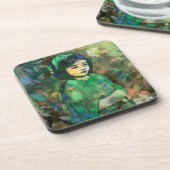 緑のドレスを着た少女 コースター (左側)