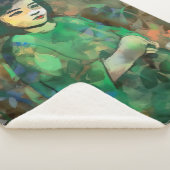 緑のドレスを着た少女 シェルパブランケット (3/4)