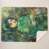 緑のドレスを着た少女 シェルパブランケット (正面(横))