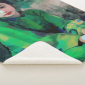 緑のドレスを着た少女 シェルパブランケット (3/4)