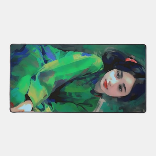 緑のドレスを着た少女 デスクマット (正面)