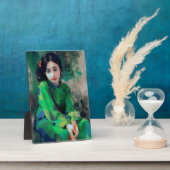 緑のドレスを着た少女 フォトプラーク (側面)