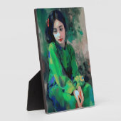 緑のドレスを着た少女 フォトプラーク (側面)