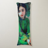 緑のドレスを着た少女 ボディピロー (正面縦)