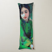 緑のドレスを着た少女 ボディピロー (裏面 (縦))