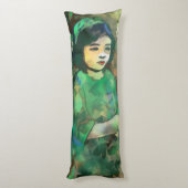 緑のドレスを着た少女 ボディピロー (裏面 (縦))