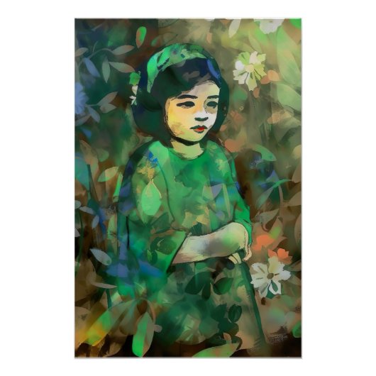 緑のドレスを着た少女 ポスター (正面)