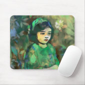 緑のドレスを着た少女 マウスパッド (マウス)