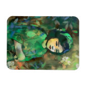 緑のドレスを着た少女 マグネット (横)