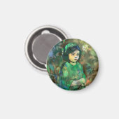 緑のドレスを着た少女 マグネット (正面/裏面)