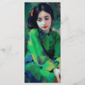 緑のドレスを着た少女 メニュー (裏面)