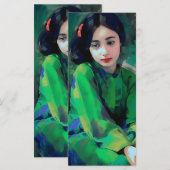 緑のドレスを着た少女 メニュー (正面/裏面)