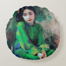 緑のドレスを着た少女