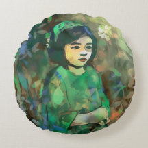 緑のドレスを着た少女