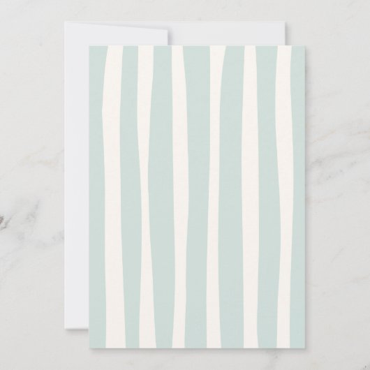 緑のドードルウェーブフレ結婚ーム セーブザデート (裏面)