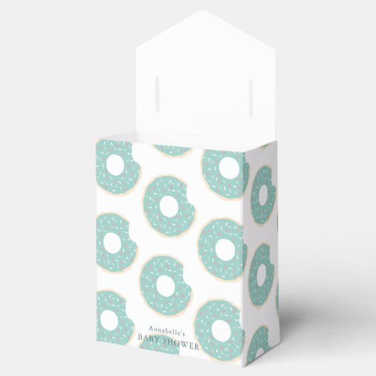 緑のドーナツありがとう赤ちゃんシャワーの贈り物 フェイバーボックス (オープン)