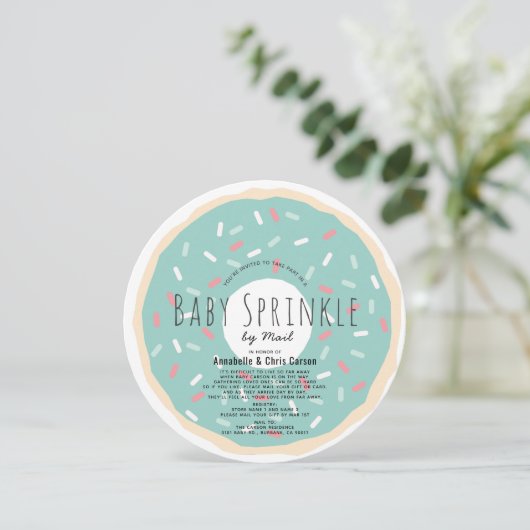 緑のドーナツベビー散水シャワーバイメールサークル 招待状 (スタンド正面)