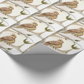 緑のナシ木のヤマウズラ ラッピングペーパー (角)