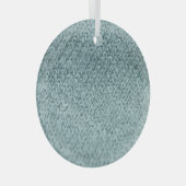 緑のニットのテクスチャ：トレンディー背景 ガラスオーナメント (正面右)