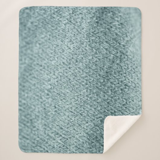 緑のニットのテクスチャ：トレンディー背景 シェルパブランケット (正面)