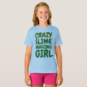 緑のヌメリ作り子供Tシャツ，女の子 Tシャツ (正面フル)