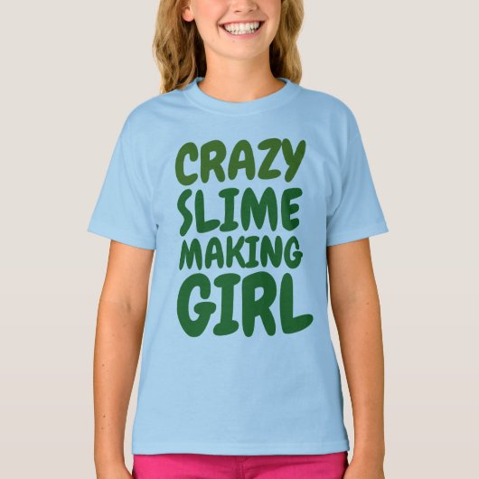 緑のヌメリ作り子供Tシャツ，女の子 Tシャツ (正面)