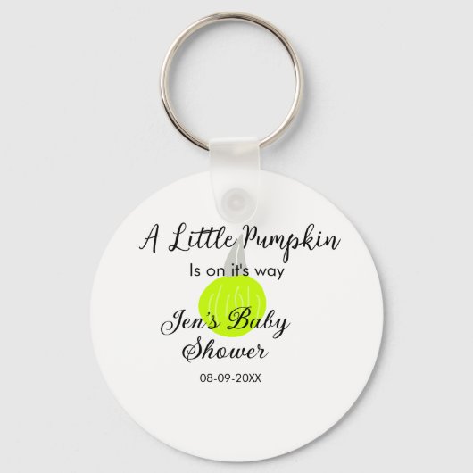 緑のネオンカボチャの小さなカボチャが進んでいる キーホルダー (正面)