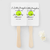 緑のネオンカボチャの小さなカボチャが進んでいる ハンドファン (正面&裏面)