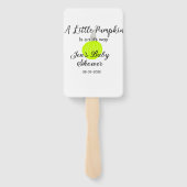 緑のネオンカボチャの小さなカボチャが進んでいる ハンドファン (裏面)