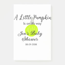 緑のネオンカボチャの小さなカボチャが進んでいる ポストイット