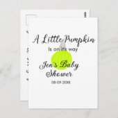 緑のネオンカボチャの小さなカボチャが進んでいる ポストカード (正面/裏面)