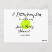 緑のネオンカボチャの小さなカボチャが進んでいる ポストカード (裏面)