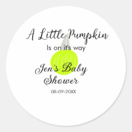 緑のネオンカボチャの小さなカボチャが進んでいる ラウンドシール