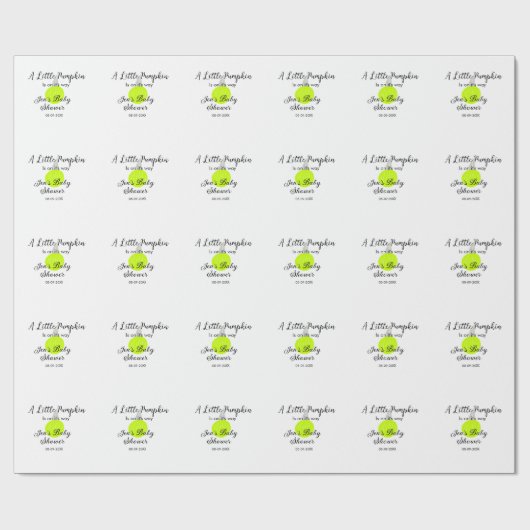 緑のネオンカボチャの小さなカボチャが進んでいる ラッピングペーパー (フラット)