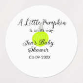 緑のネオンカボチャの小さなカボチャが進んでいる ラベル (デザイン1)