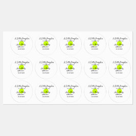 緑のネオンカボチャの小さなカボチャが進んでいる ラベル